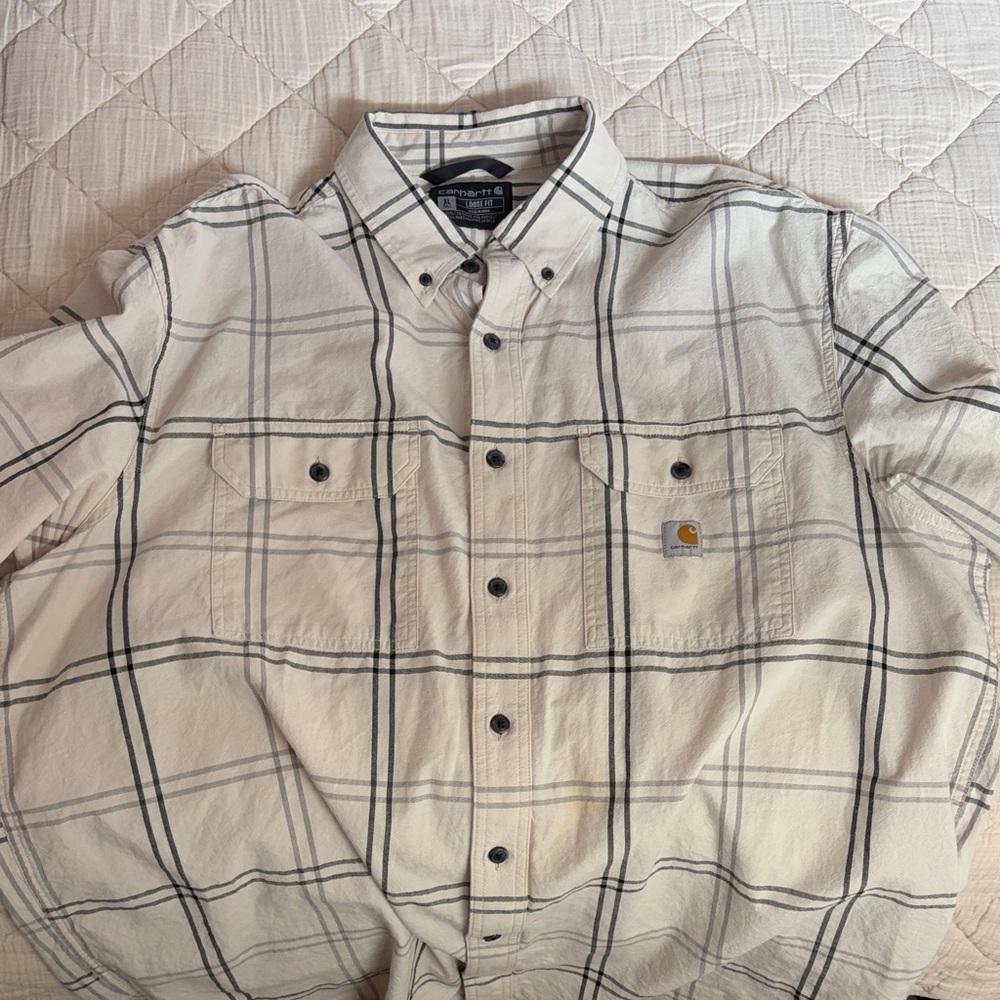 Carhartt Cream and Black Checkered Shirt